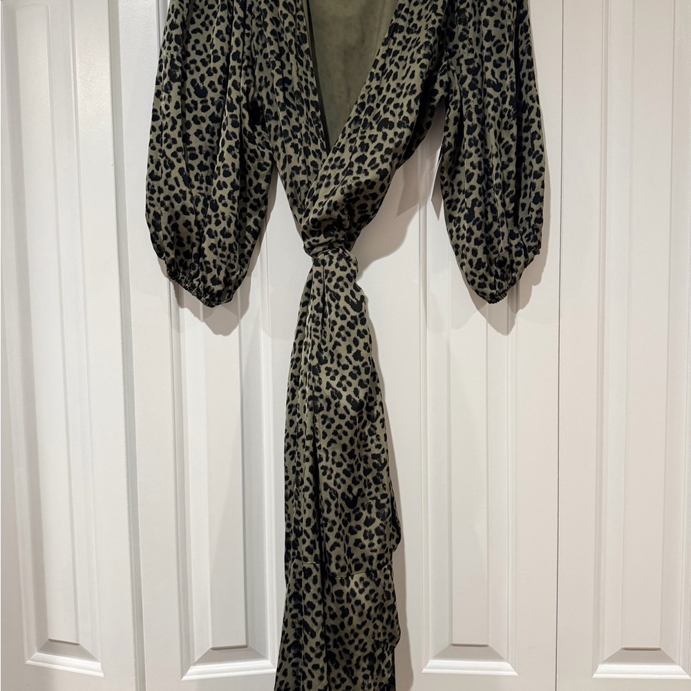 Good American Sage Leopard Midi Dress 3x - Picture 3 of 7